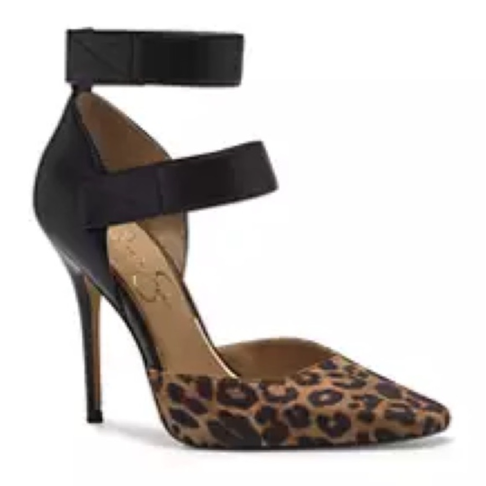Jessica Simpson Brown and Black Leopard Print Heels